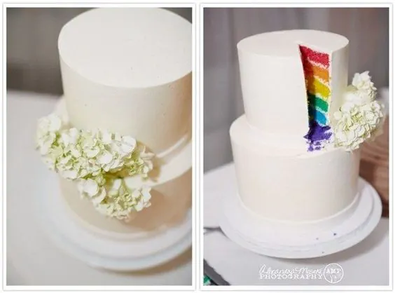 Rainbow wedding cake