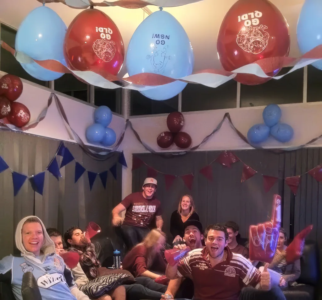 State of Origin party setup