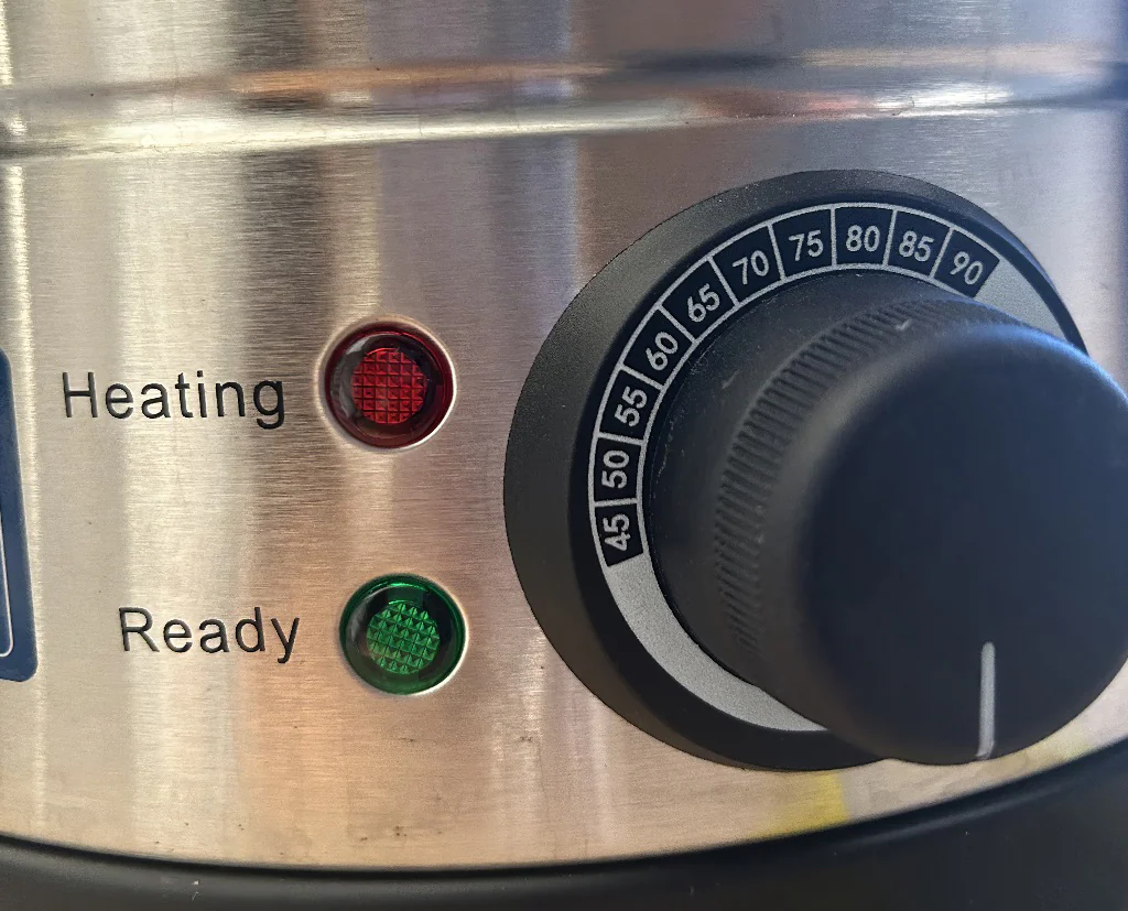 The Birko urn temperature control knob