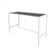 White Rectangular Tapas Table Hire w/ Black Top