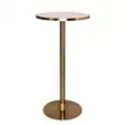 Brass Cocktail Bar Table Hire w/ White Top