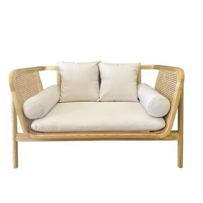 Natural Rattan 2 Seater Sofa