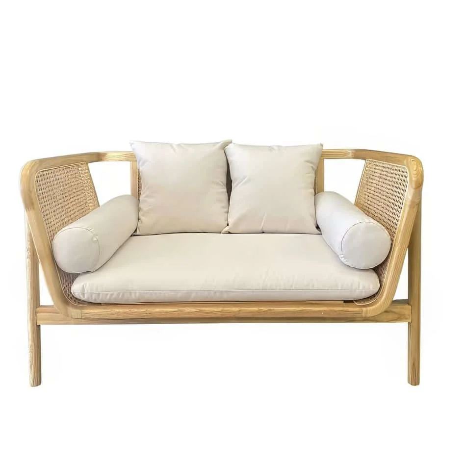Natural Rattan 2 Seater Sofa