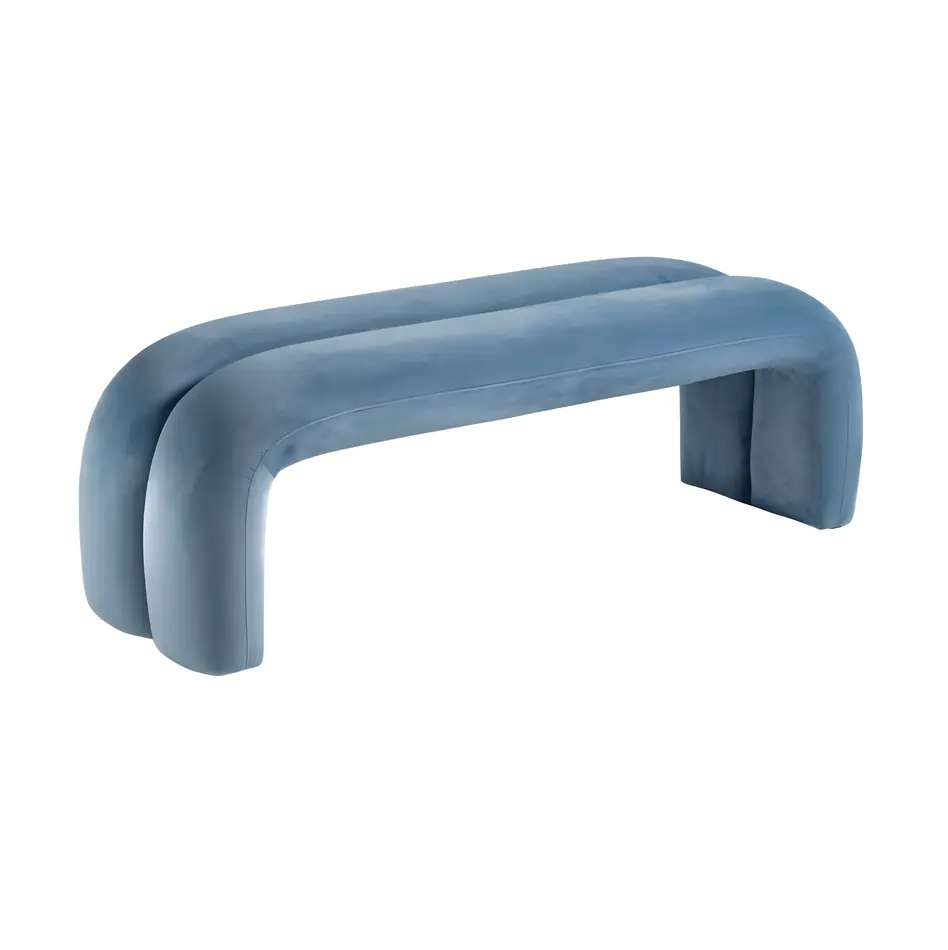 Apollo Bench Seat Sky Blue Velvet