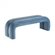 Apollo bench seat in sky blue velvet for corporate events and weddings