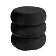Apollo small black velvet ottoman for cocktail parties and corporate events