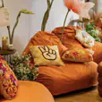 Apollo small sienna velvet ottoman alternate angle
