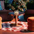 Apollo small sienna velvet ottoman detail view