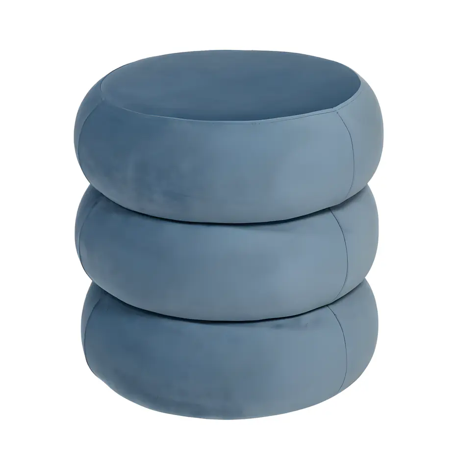 Apollo Ottoman Sky Blue Velvet Small