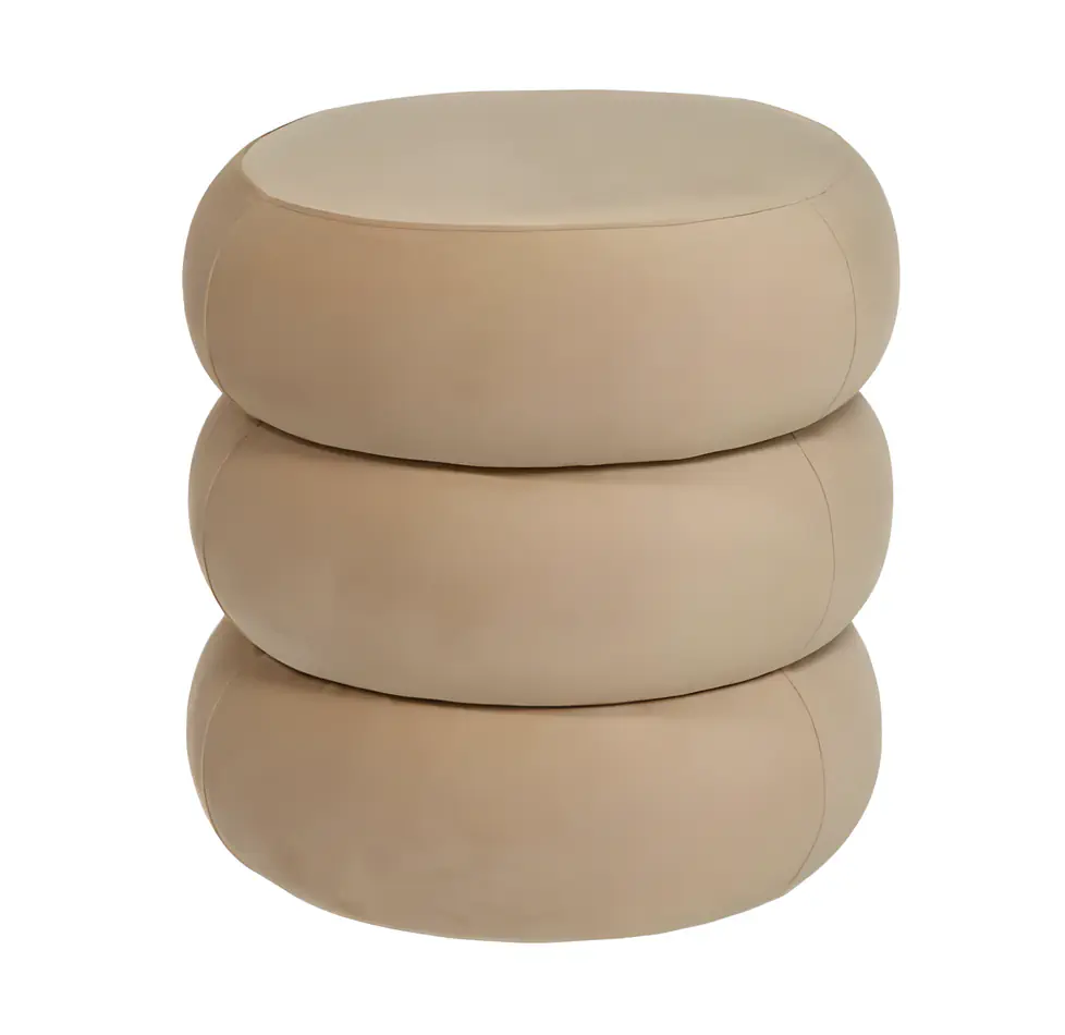 Apollo Ottoman Stone Velvet Small