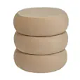 Apollo small stone velvet ottoman in neutral tone for corporate events