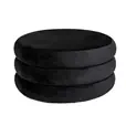 Apollo large round black velvet ottoman for cocktail parties and weddings