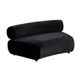 Apollo single curved lounge in black velvet for modular event seating