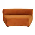 Apollo single curved lounge in sienna orange velvet for modular event seating