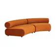Apollo sienna orange curved lounge sections combined into a semi circle