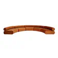 Apollo sienna orange curved lounge detail view