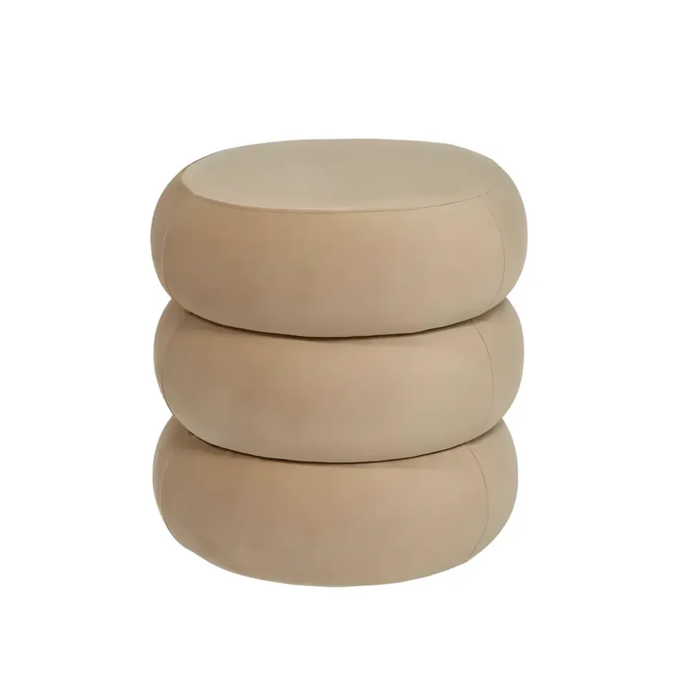 Apollo Ottoman Stone Velvet Small