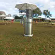 An area heater being used at a park