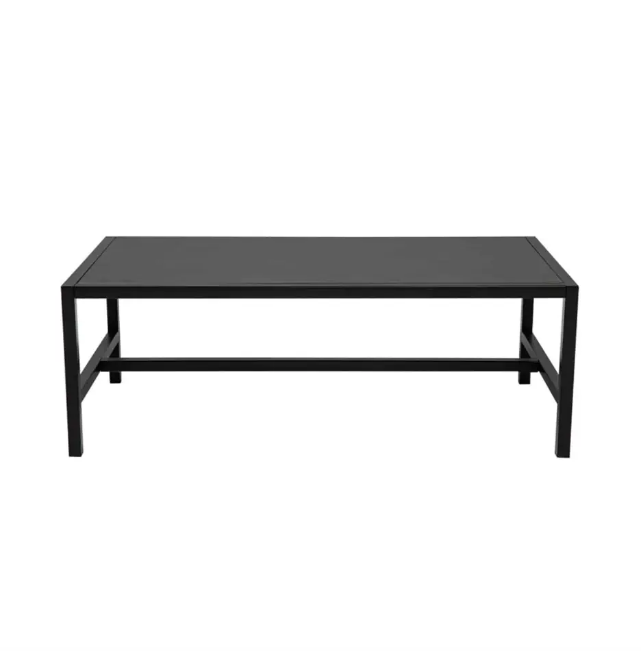 Atlas Rectangular Coffee Table Black Frame with Black Top