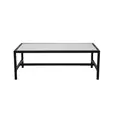 Atlas rectangular coffee table with black frame and white top at a corporate event lounge