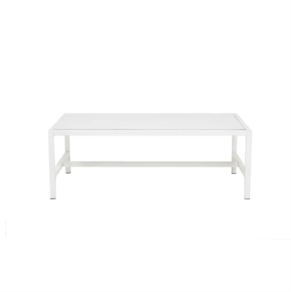 Atlas Rectangular Coffee Table White Frame with White Top