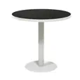 Atlas round coffee table with white frame and black top for corporate and social events