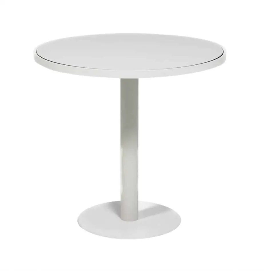 Atlas Round Coffee Table White Frame with White Top