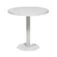 Atlas round coffee table with white frame and white top for weddings and events