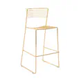 Avery gold bar stool with supportive back rest adding a luxe feel to a corporate cocktail event