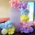 A colourful balloon garland package made for hire