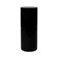 Black acrylic cylinder plinth with smooth curved profile, 40cm diameter and 1m tall