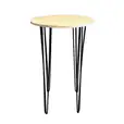 Our black hairpin round cocktail table
