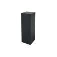 Individual 70cm black timber plinth with a square top and smooth black sides