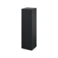 Individual 90cm black timber plinth with a square top and smooth black sides