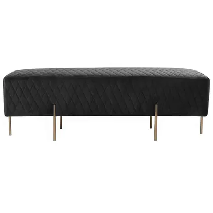 Black Velvet Ottoman Bench Hire