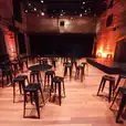 Black wire cocktail tables with black Tolix tools