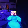 Blue glow snake curve bench and coffee table