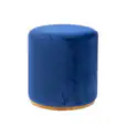 Navy Blue Velvet Ottoman Stool Hire