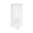 Individual 100cm clear acrylic plinth with a square top and transparent sides