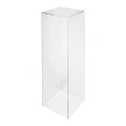 Individual 110cm clear acrylic plinth with a square top and tall transparent sides
