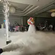 Dry ice on a dance floor with a sparkler