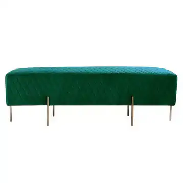 Emerald Green Velvet Ottoman Bench