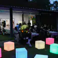 Glow cubes and an outdoor party