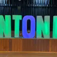 A glow sign with the word Antonia on it