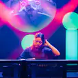 Glow pillars being used by a DJ