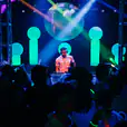 Glow pillars used at a nightclub party in Sydney