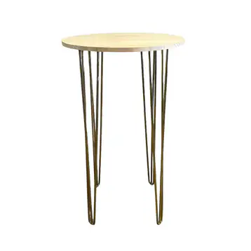 Gold Hairpin Round Cocktail Table Hire