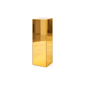 Gold Mirror Plastic Plinth Hire - 70cm