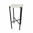 Black Cross Bar Table Hire w/ Green Terrazzo Top