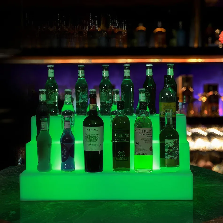 Green glow bottle shelf